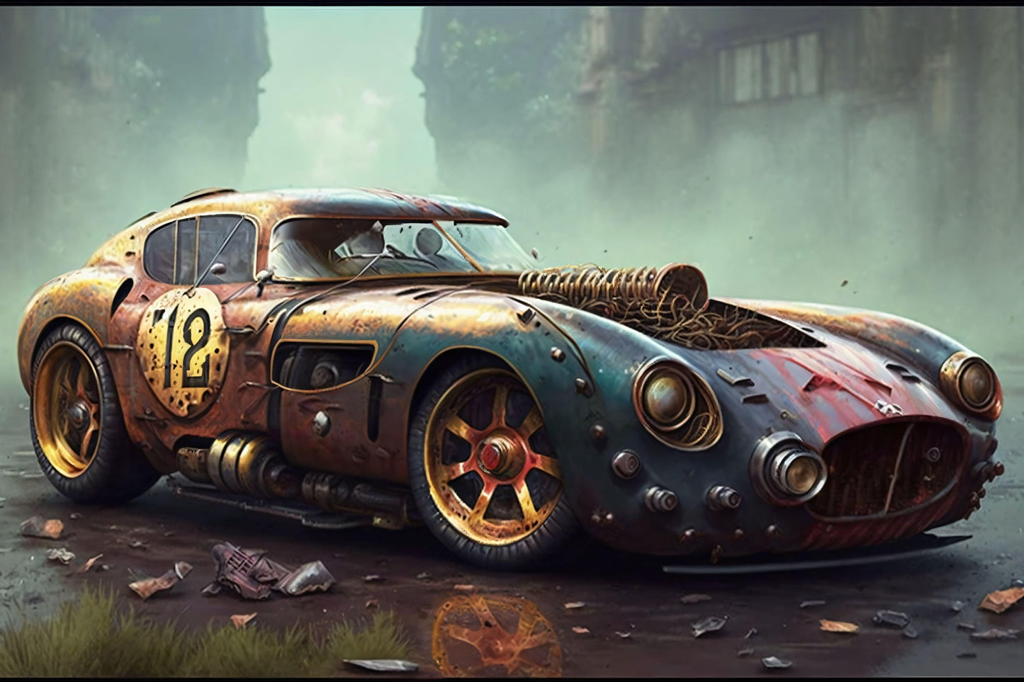 Steampunk Ferrari 250 GTO - Canvas, Metal, Acrylic, Framed, or Giclee Print