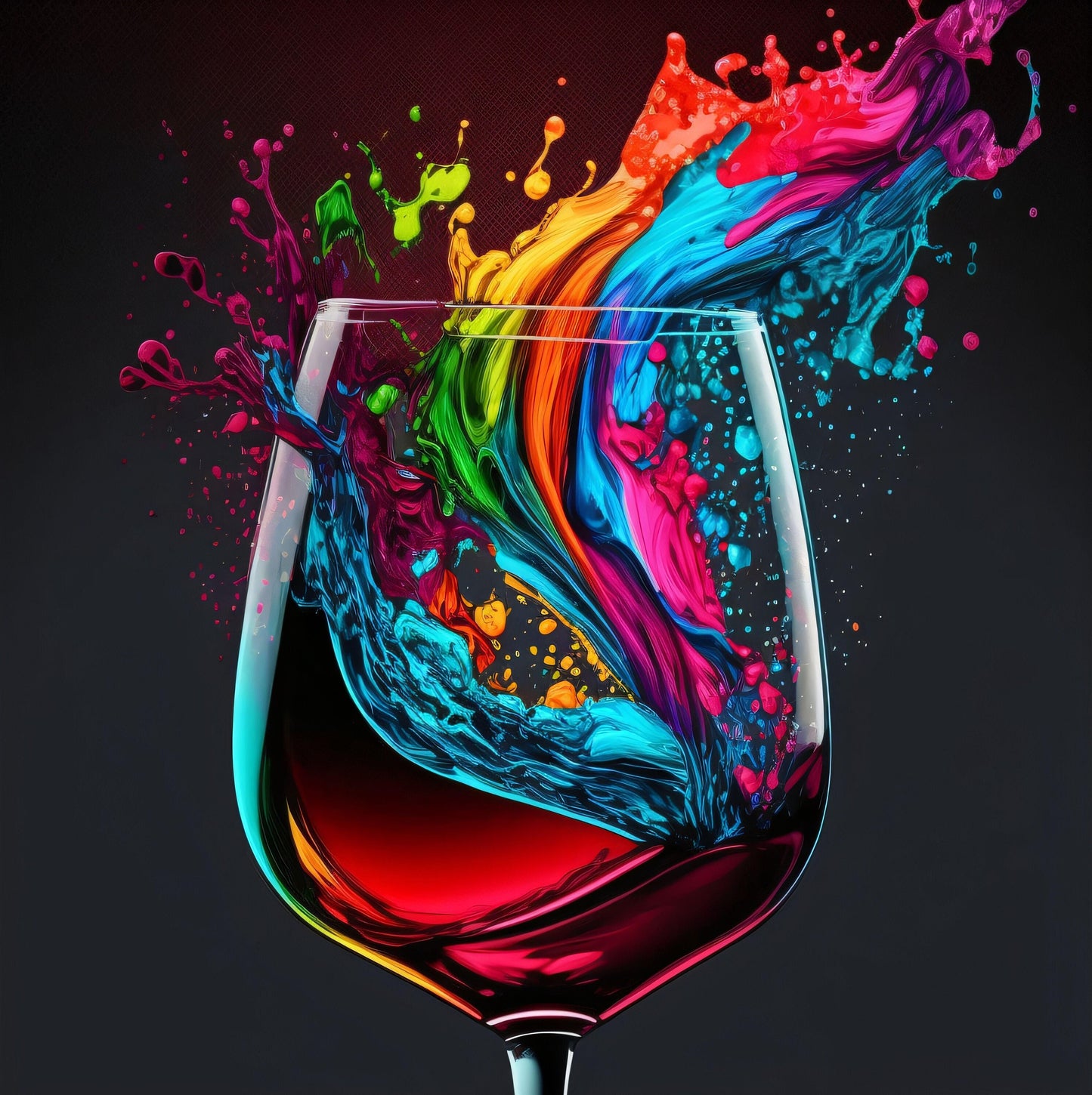 Wine Being Poured in to Glass - Colorful - Canvas, Metal, Acrylic, Framed, or Giclee Print