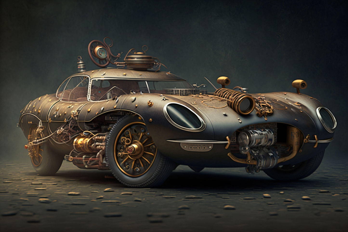 Steampunk Ferrari 250 GTO - Canvas, Metal, Acrylic, Framed, or Giclee Print