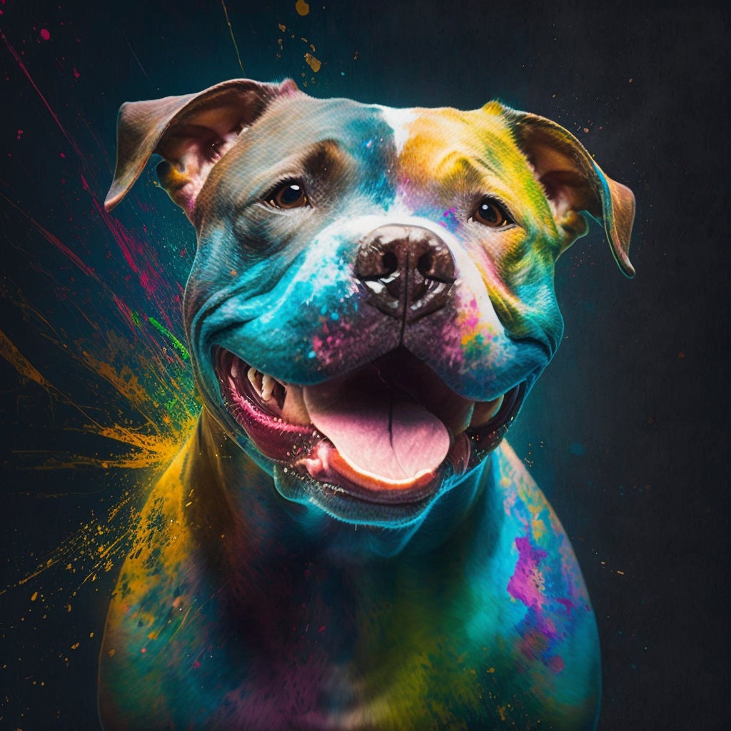 Pitbull - Dog - Canvas, Metal, Acrylic, Framed, or Giclee Print