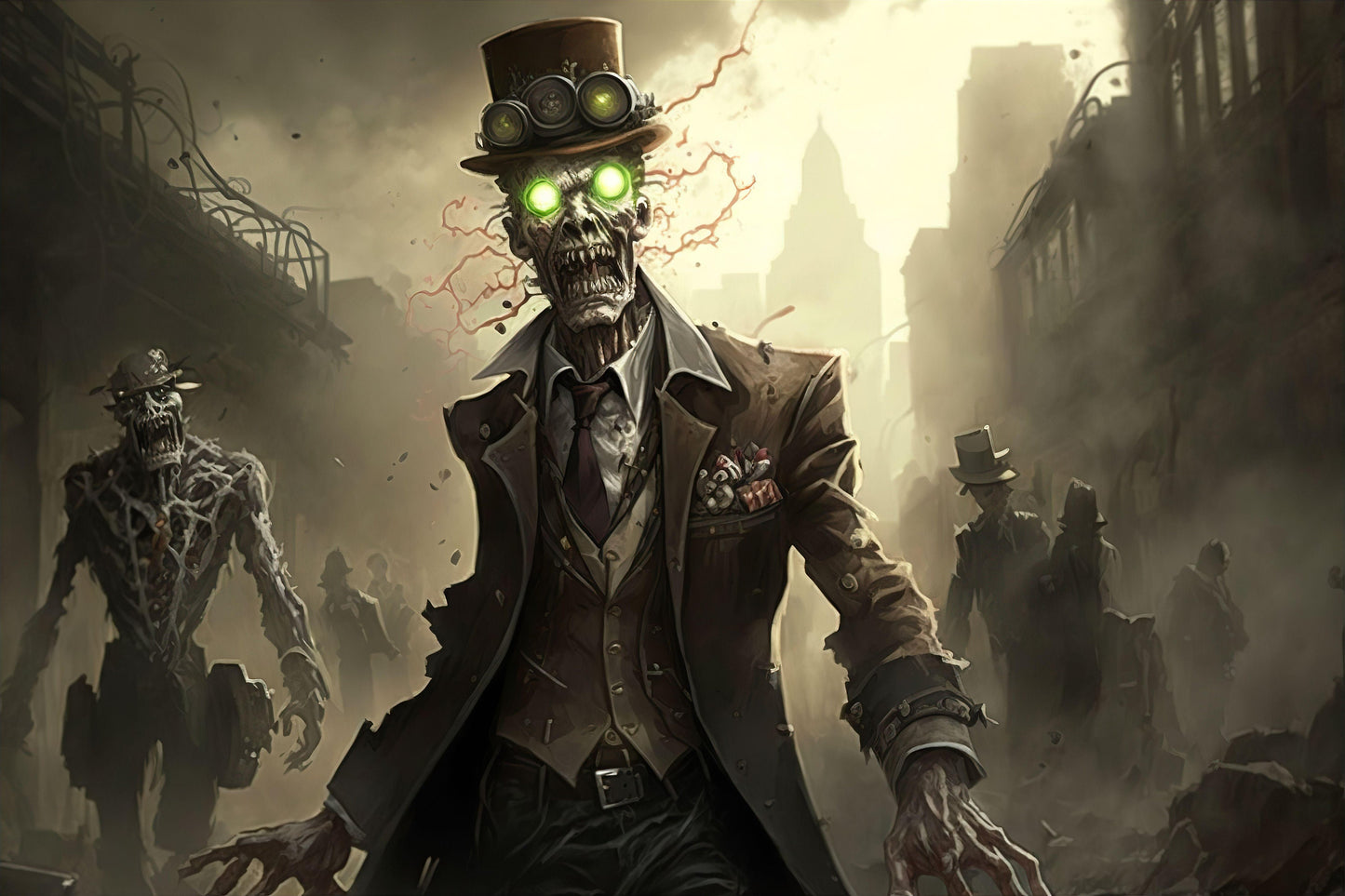 Steampunk Zombie - Canvas, Metal, Acrylic, Framed, or Giclee Print