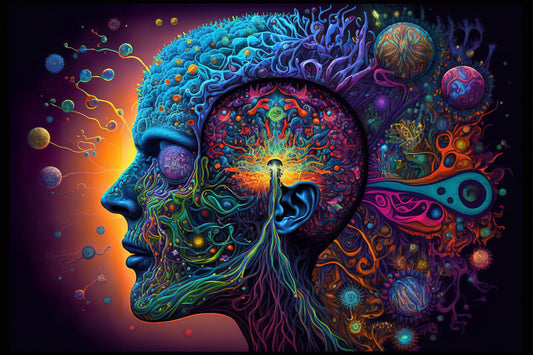 Psychedelic Mind Portrait - Canvas, Metal, Acrylic, Framed, or Giclee Print