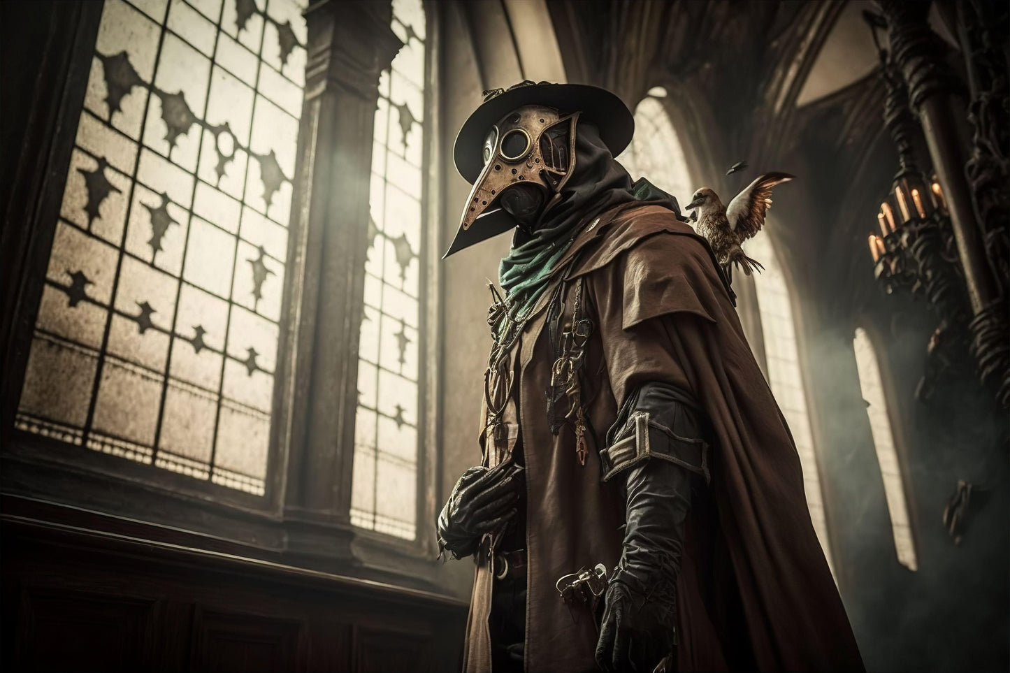 Steampunk Plague Doctor - Canvas, Metal, Acrylic, Framed, or Giclee Print