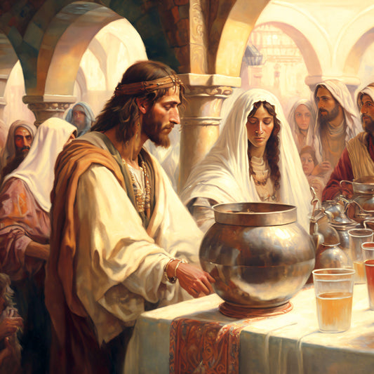 Jesus and Mary at the Wedding in Cana - Canvas, Metal, Acrylic, Framed, or Giclee Print