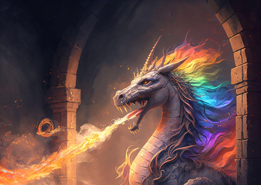 Dragon Unicorn - Canvas, Metal, Acrylic, Framed, or Giclee Print