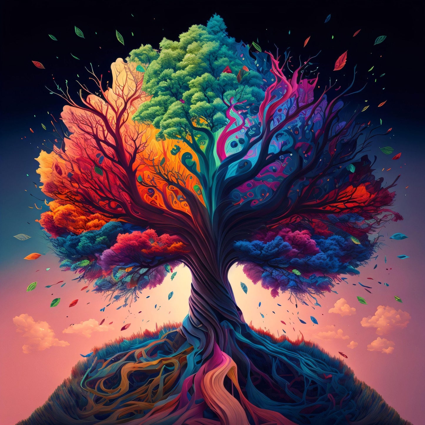 Colorful Tree - Canvas, Metal, Acrylic, Framed, or Giclee Print