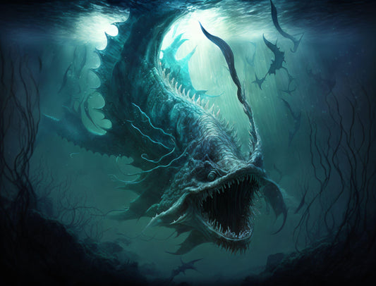 Leviathan Sea Monster - Canvas, Metal, Acrylic, Framed, or Giclee Print