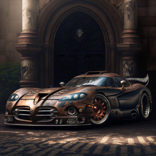 Steampunk Style 1998 Dodge Viper - Canvas, Metal, Acrylic, Framed, or Giclee Print