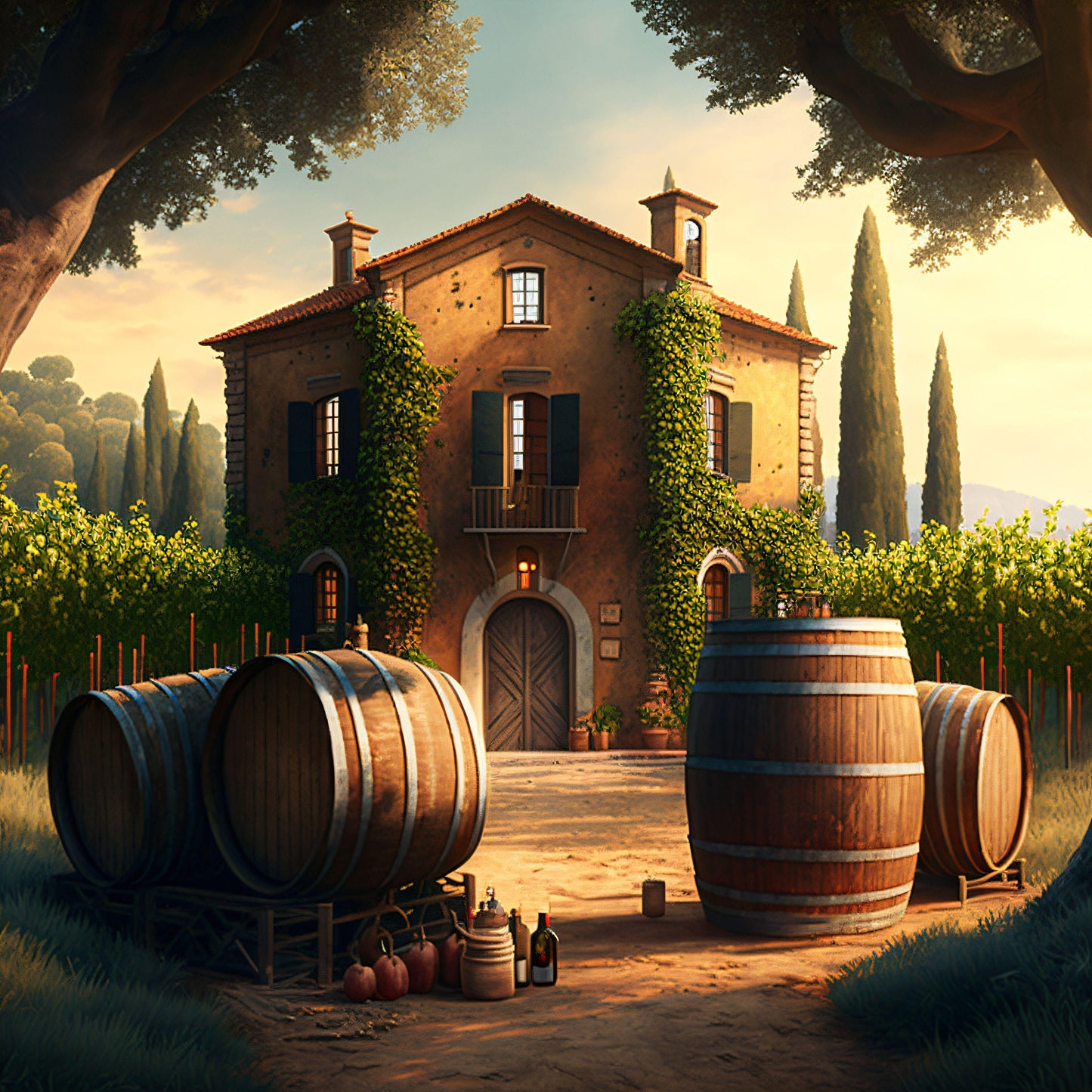 Old Rustic Winery - Canvas, Metal, Acrylic, Framed, or Giclee Print