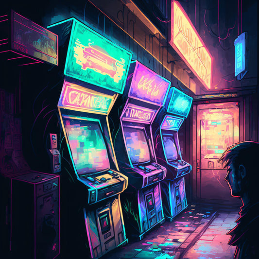 Neon Arcade - Canvas, Metal, Acrylic, Framed, or Giclee Print
