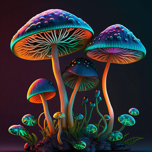 Colorful Mushroom Art - Canvas, Metal, Acrylic, Framed, or Giclee Print