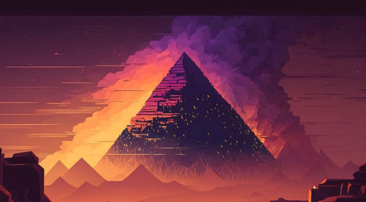 Colorful Pyramid Landscape - Canvas, Metal, Acrylic, Framed, or Giclee Print