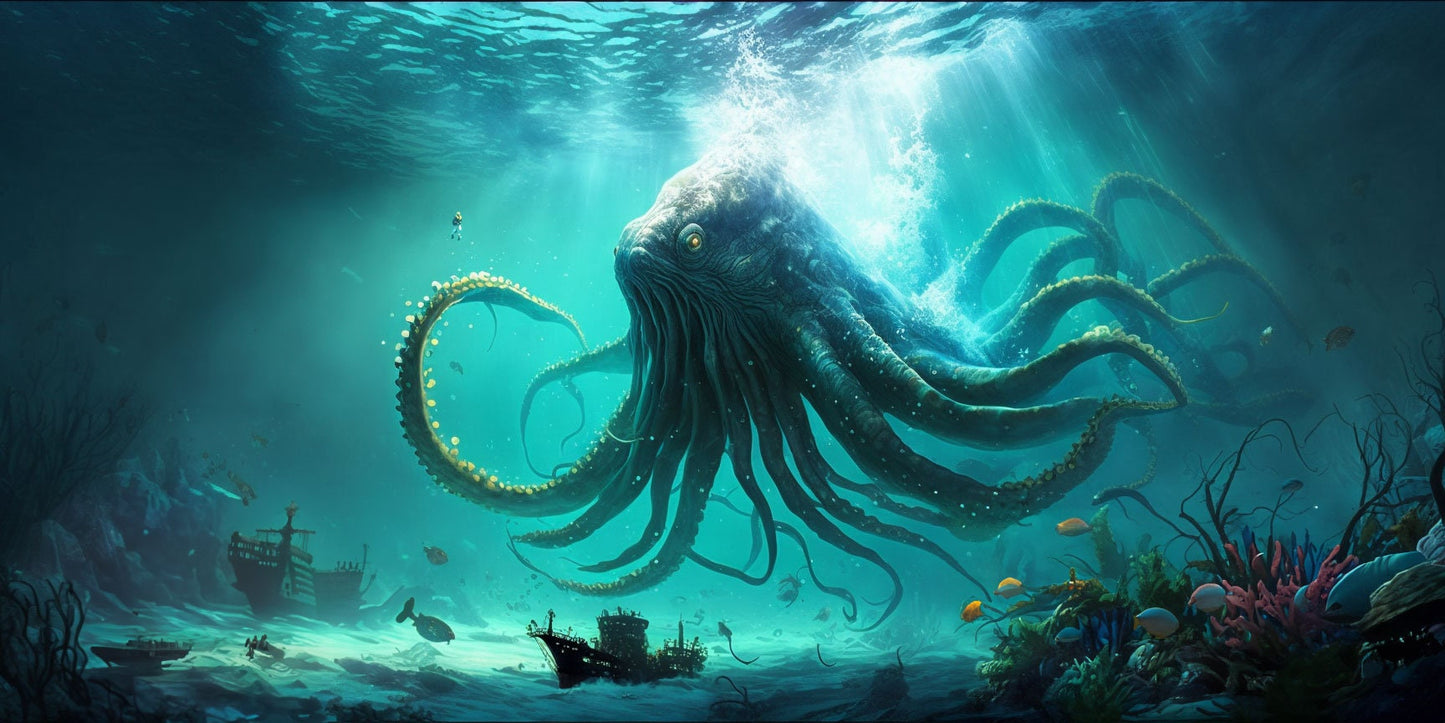 The Kraken - Canvas, Metal, Acrylic, Framed, or Giclee Print