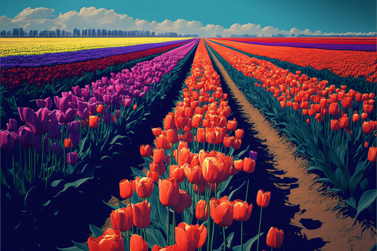 Field of Tulips - Canvas, Metal, Acrylic, Framed, or Giclee Print