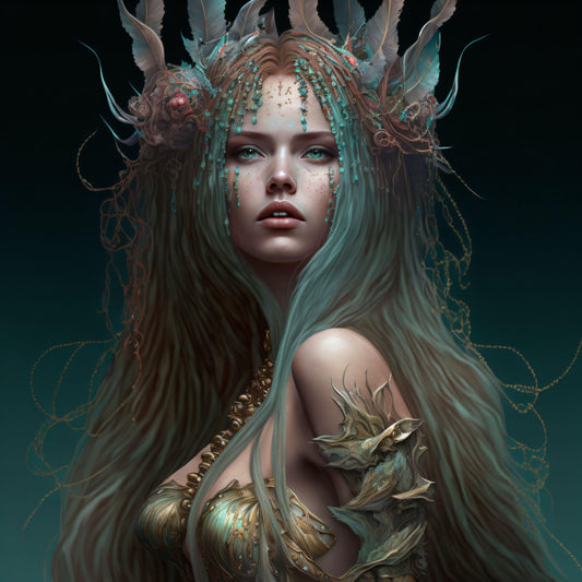 Underwater Mermaid Portrait - Canvas, Metal, Acrylic, Framed, or Giclee Print