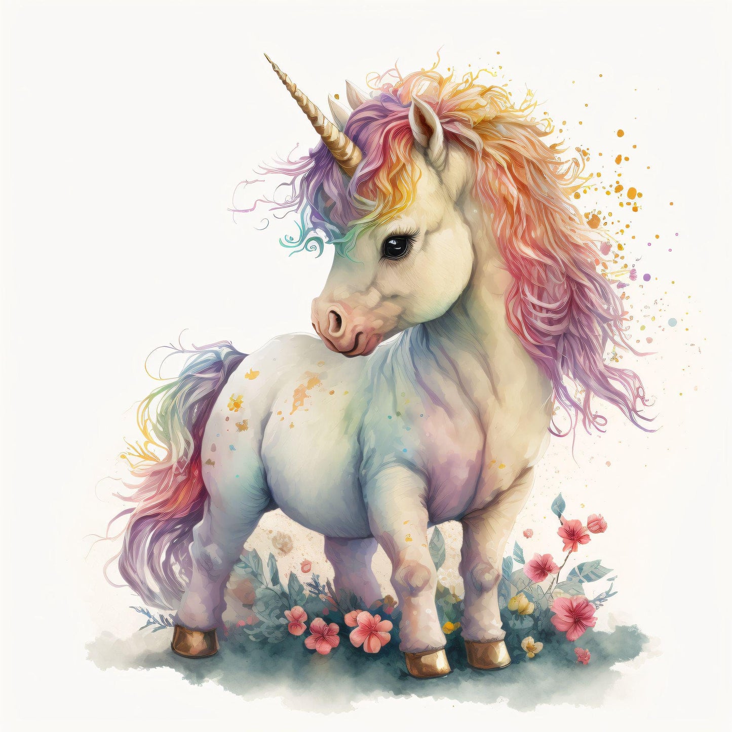 Cute Unicorn Wall Art for Children's Room - Canvas, Metal, Acrylic, Framed, or Giclee Print