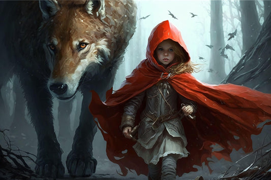 Little Red Riding Hood/Big Bad Wolf - Canvas, Metal, Acrylic, Framed, or Giclee Print