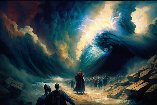 Parting of the Red Sea - Moses - Canvas, Metal, Acrylic, Framed, or Giclee Print