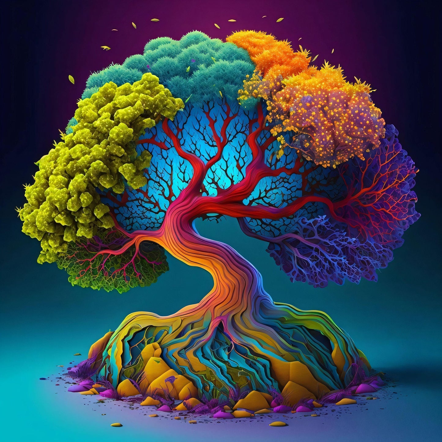 Colorful Tree - Canvas, Metal, Acrylic, Framed, or Giclee Print