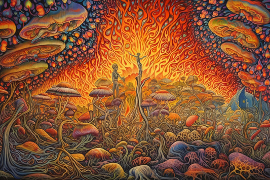 Psychedelic Mushroom Portrait - Canvas, Metal, Acrylic, Framed, or Giclee Print
