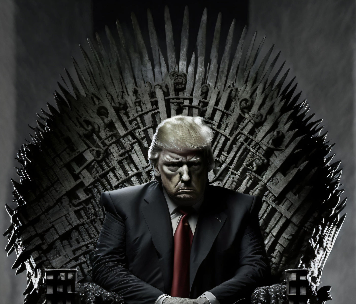 Donald Trump on the Iron Throne - Canvas, Metal, Acrylic, Framed, or Giclee Print