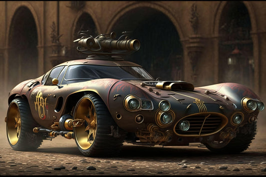 Steampunk Ferrari 250 GTO - Canvas, Metal, Acrylic, Framed, or Giclee Print