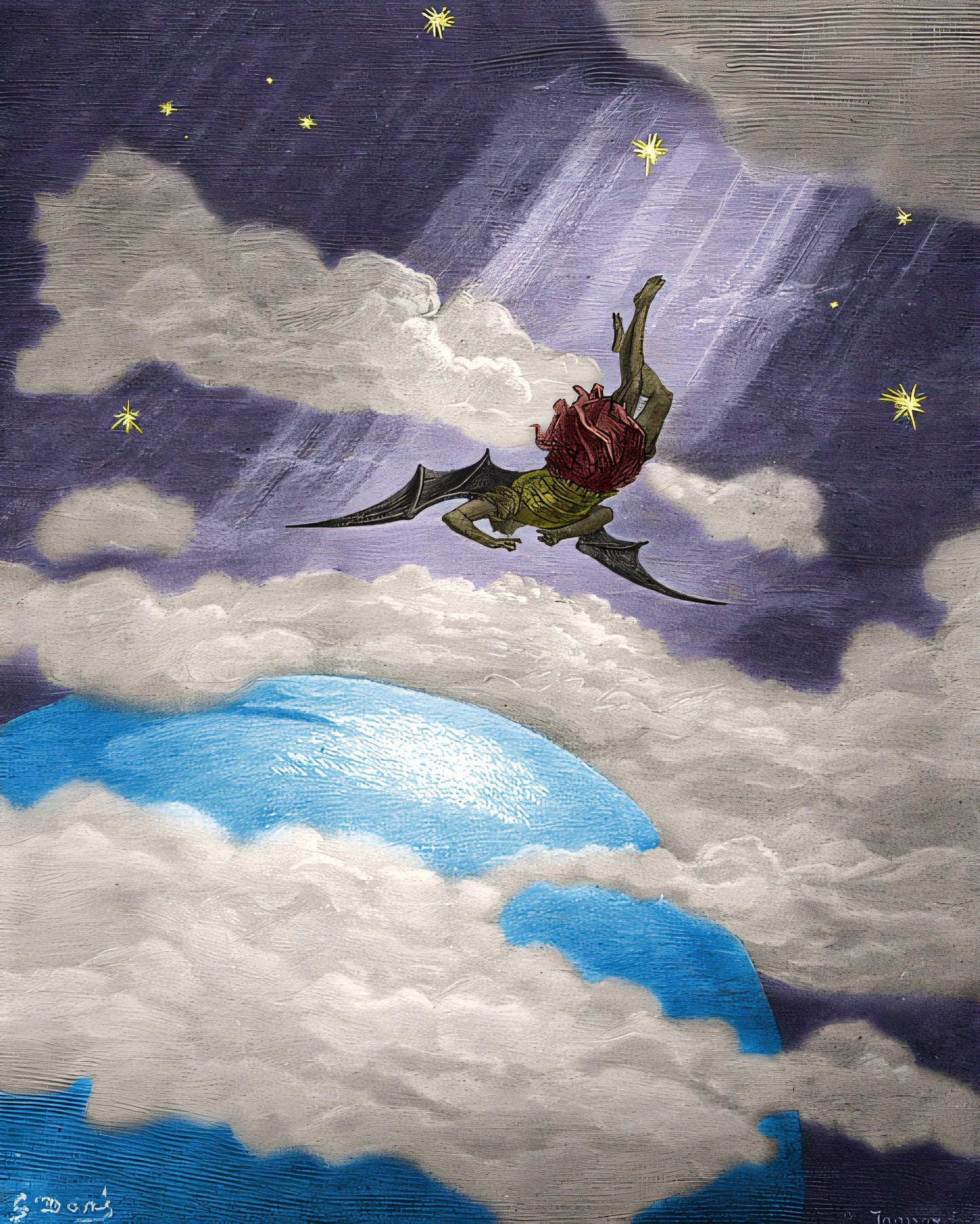 Satan's Fall (Colorized) - Paradise Lost - Canvas, Metal, Acrylic, Framed, or Giclee Print