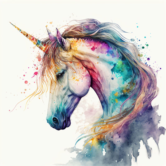 Cute Unicorn Wall Art for Children's Room - Canvas, Metal, Acrylic, Framed, or Giclee Print