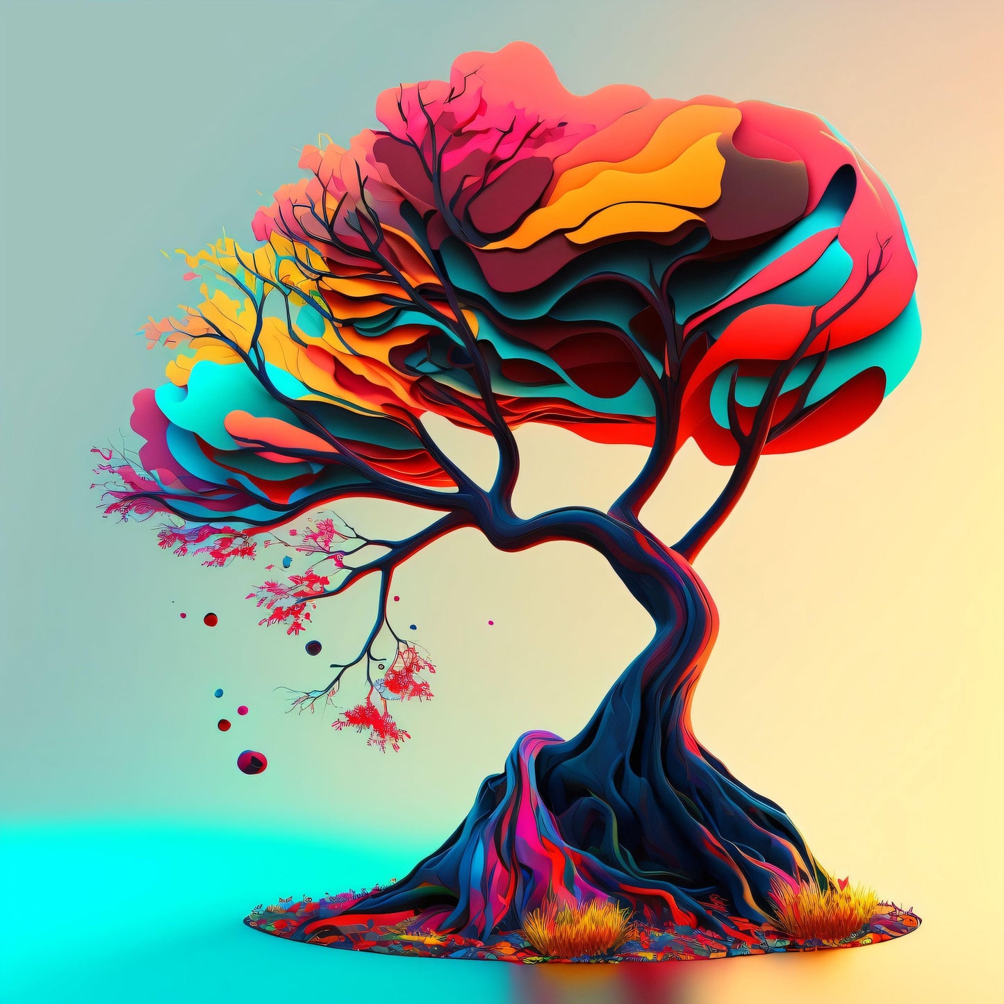 Colorful Tree - Canvas, Metal, Acrylic, Framed, or Giclee Print