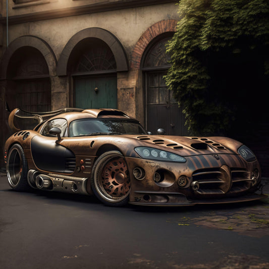 Steampunk Style 1998 Dodge Viper - Canvas, Metal, Acrylic, Framed, or Giclee Print