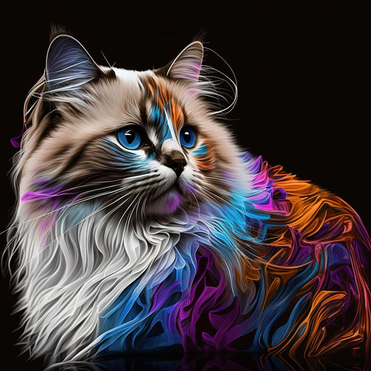Colorful Ragdoll Cat - Canvas, Metal, Acrylic, Framed, or Giclee Print