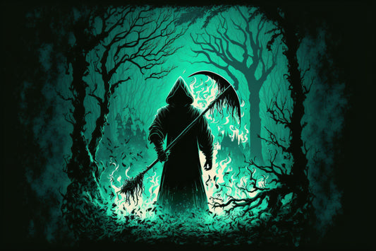 Grim Reaper holding a Scythe - Canvas, Metal, Acrylic, Framed, or Giclee Print