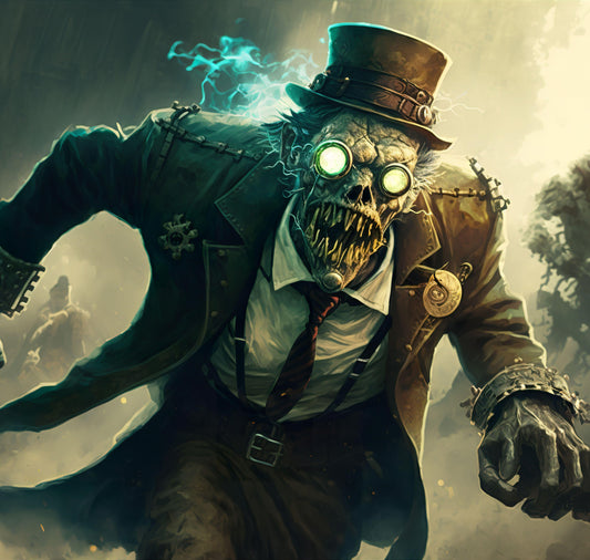 Steampunk Zombie - Canvas, Metal, Acrylic, Framed, or Giclee Print