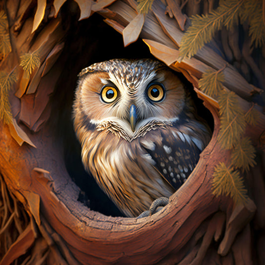 Owl in Tree - Canvas, Metal, Acrylic, Framed, or Giclee Print