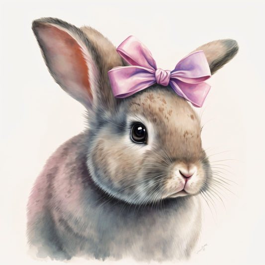 Cute Bunny Rabbit Wall Art for Children's Room