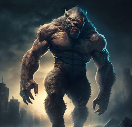 Giant Muscular Werewolf - Canvas, Metal, Acrylic, Framed, or Giclee Print