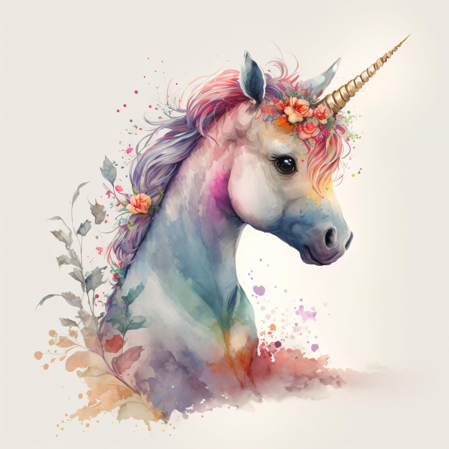 Cute Unicorn Wall Art for Children's Room - Canvas, Metal, Acrylic, Framed, or Giclee Print