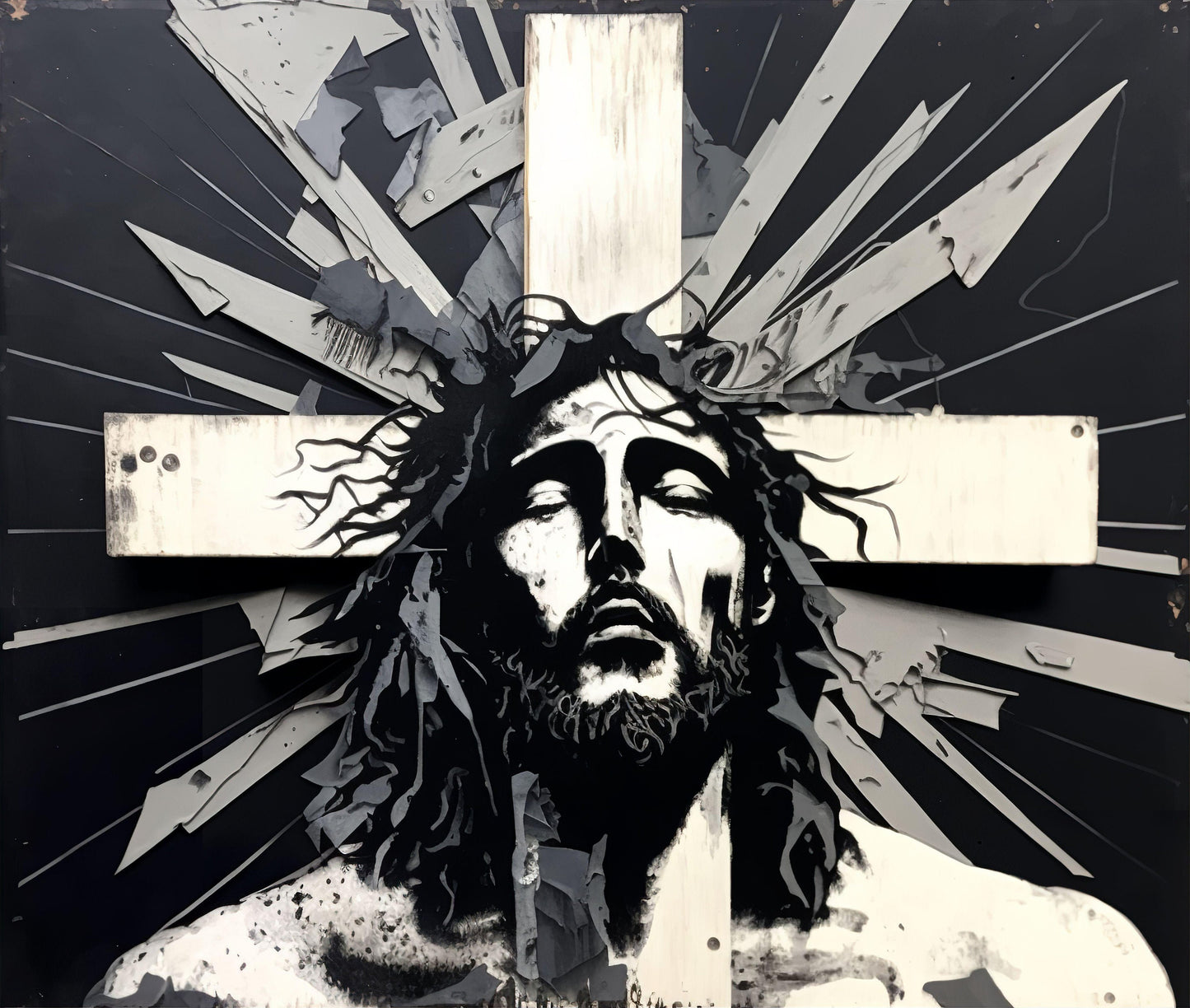Jesus Cross Abstract - Canvas, Metal, Acrylic, Framed, or Giclee Print