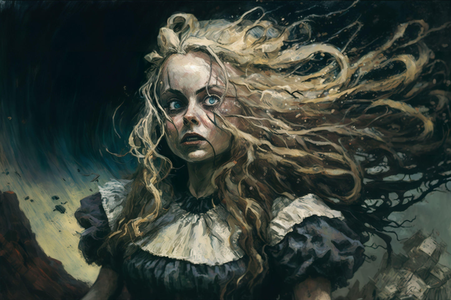 Dark Alice in Wonderland - Canvas, Metal, Acrylic, Framed, or Giclee Print