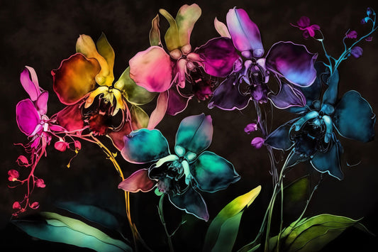 Colorful Orchids  - Canvas, Metal, Acrylic, Framed, or Giclee Print