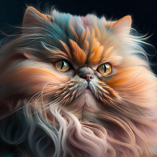 Colorful Persian Cat - Canvas, Metal, Acrylic, Framed, or Giclee Print