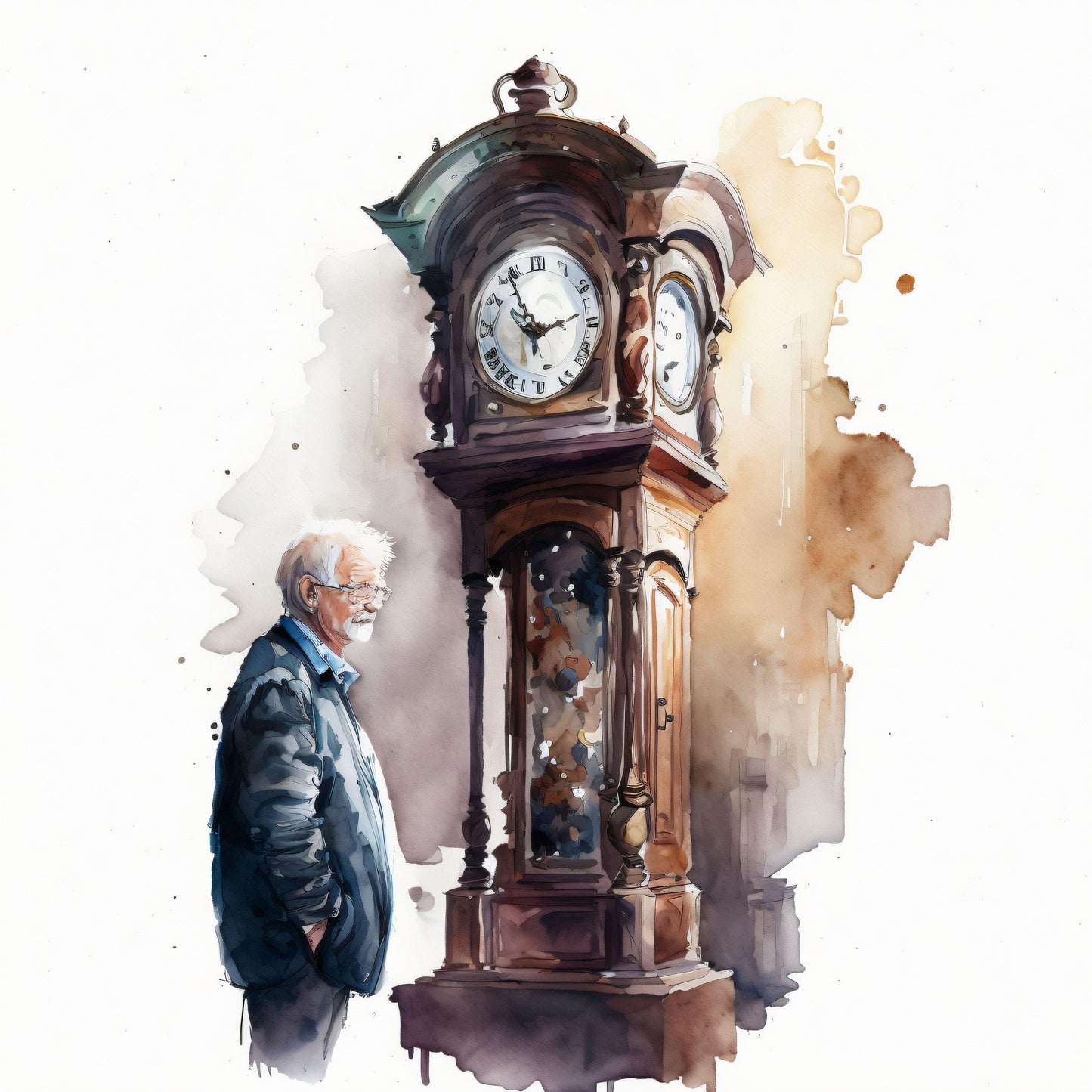 Old Man & The Passing of Time - Canvas, Metal, Acrylic, Framed, or Giclee Print