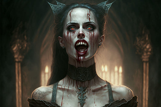 Vampiress - After Feeding - Canvas, Metal, Acrylic, Framed, or Giclee Print