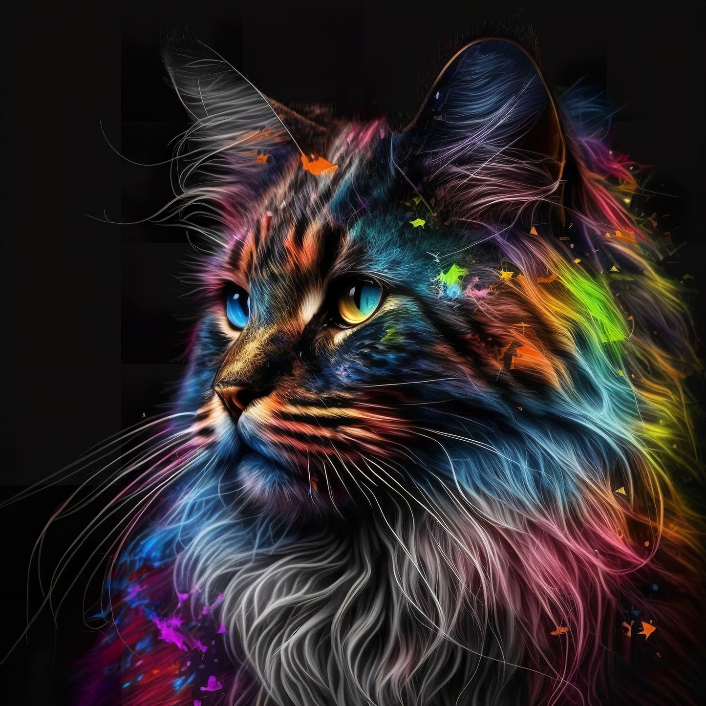 Colorful Exotic Shorthair Cat - Canvas, Metal, Acrylic, Framed, or Giclee Print