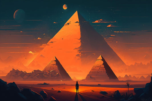 Colorful Pyramid Landscape - Canvas, Metal, Acrylic, Framed, or Giclee Print