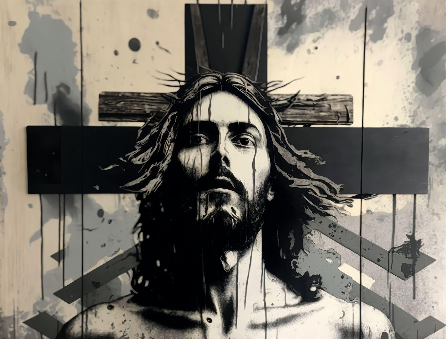 Jesus Cross Abstract - Canvas, Metal, Acrylic, Framed, or Giclee Print