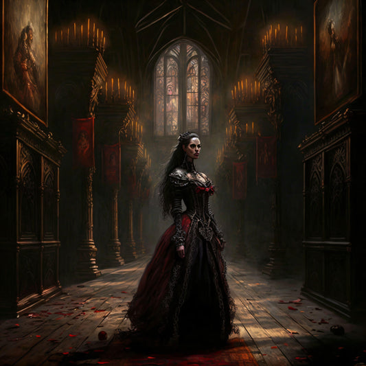 Vampiress in Mansion - Canvas, Metal, Acrylic, Framed, or Giclee Print