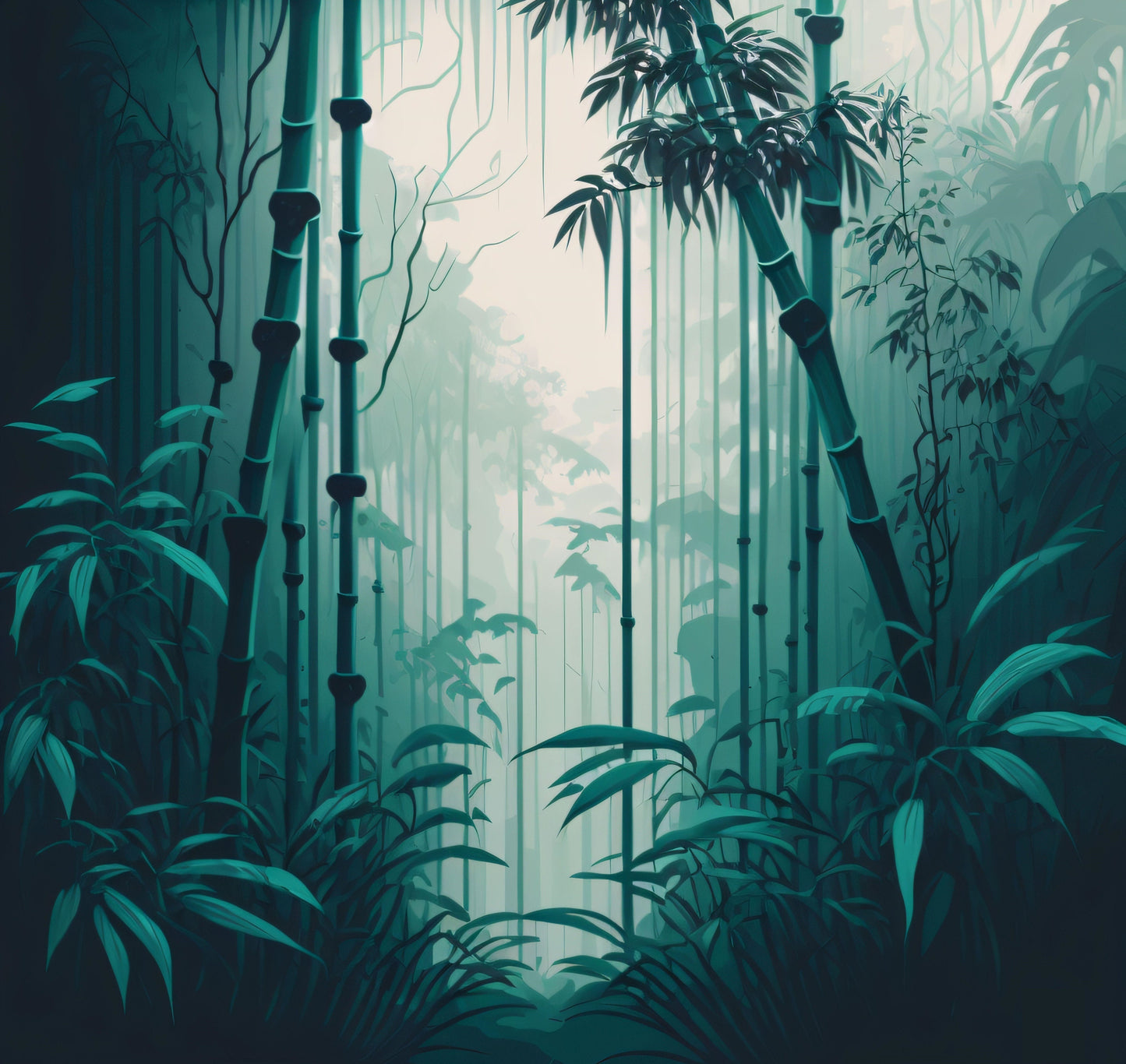 Bamboo Forest - Version 2 - Canvas, Metal, Acrylic, Framed, or Giclee Print