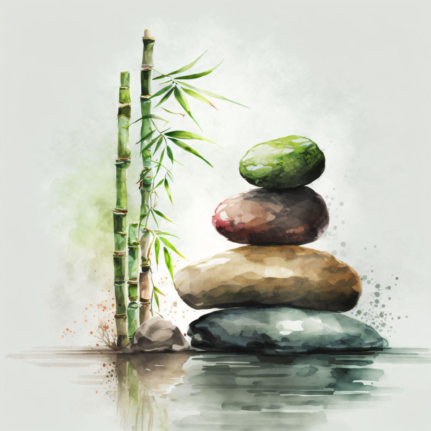 Zen Garden, Stacked Rocks - Canvas, Metal, Acrylic, Framed, or Giclee Print