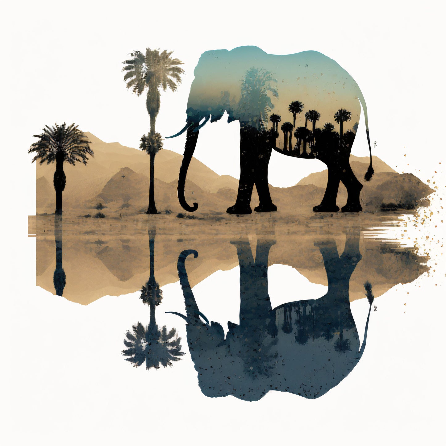 Elephant - Oasis - Canvas, Metal, Acrylic, Framed, or Giclee Print